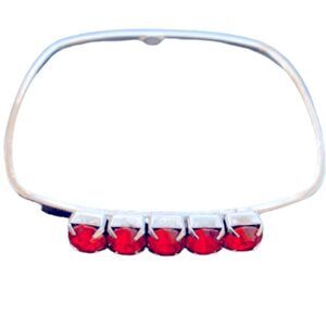 Joomi Lim Handmade Bracelet - Silver & Red Crystal Square Bangle
